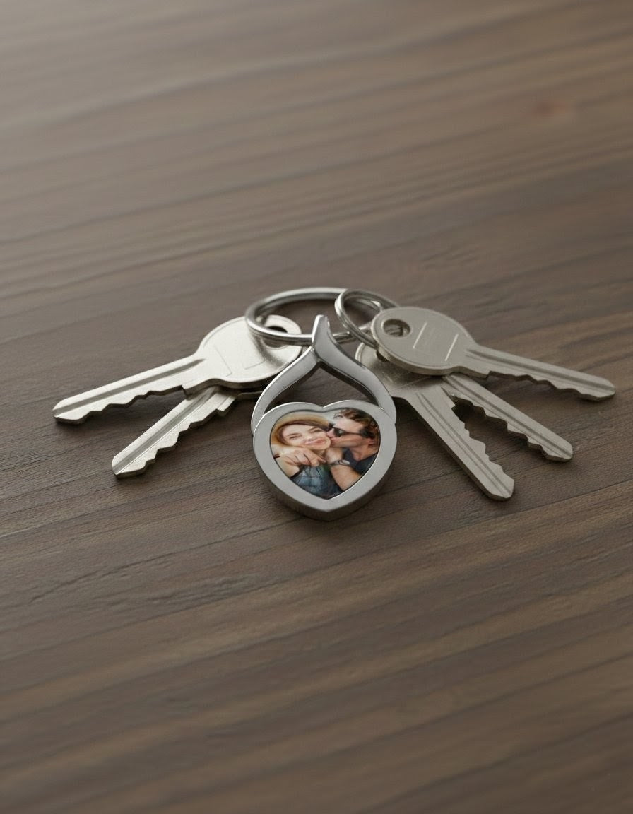 Photo Heart Photo Keyring