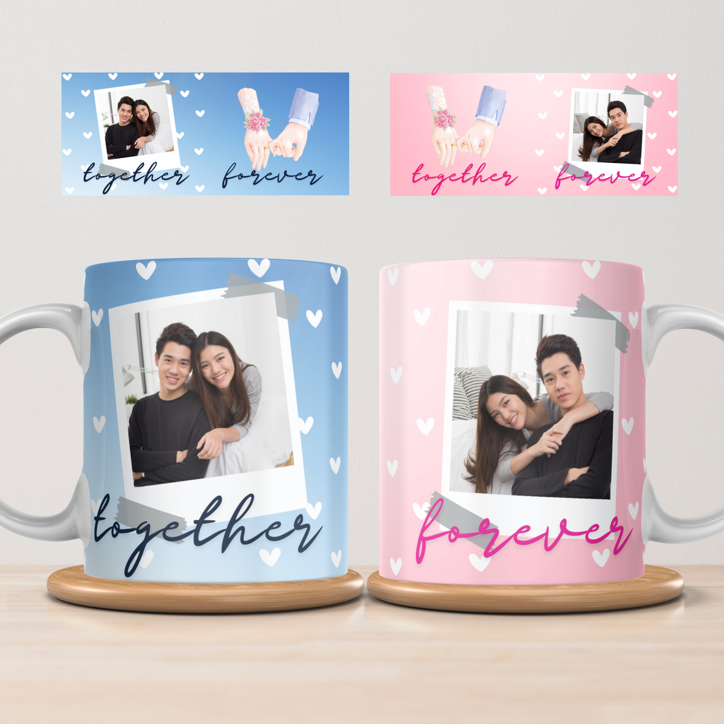 Personalised “Together • Forever” Photo Mug Set