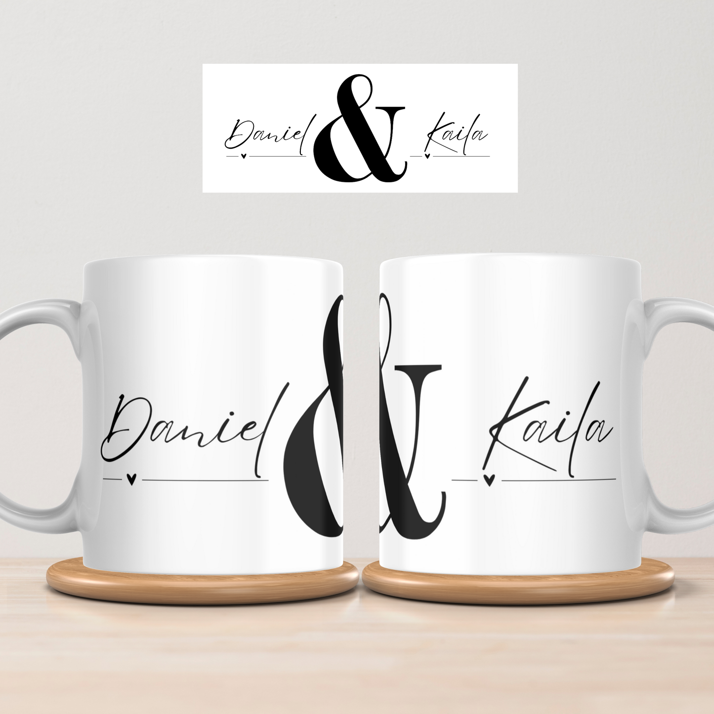 Personalised “Name & Name” Couple Mug Set
