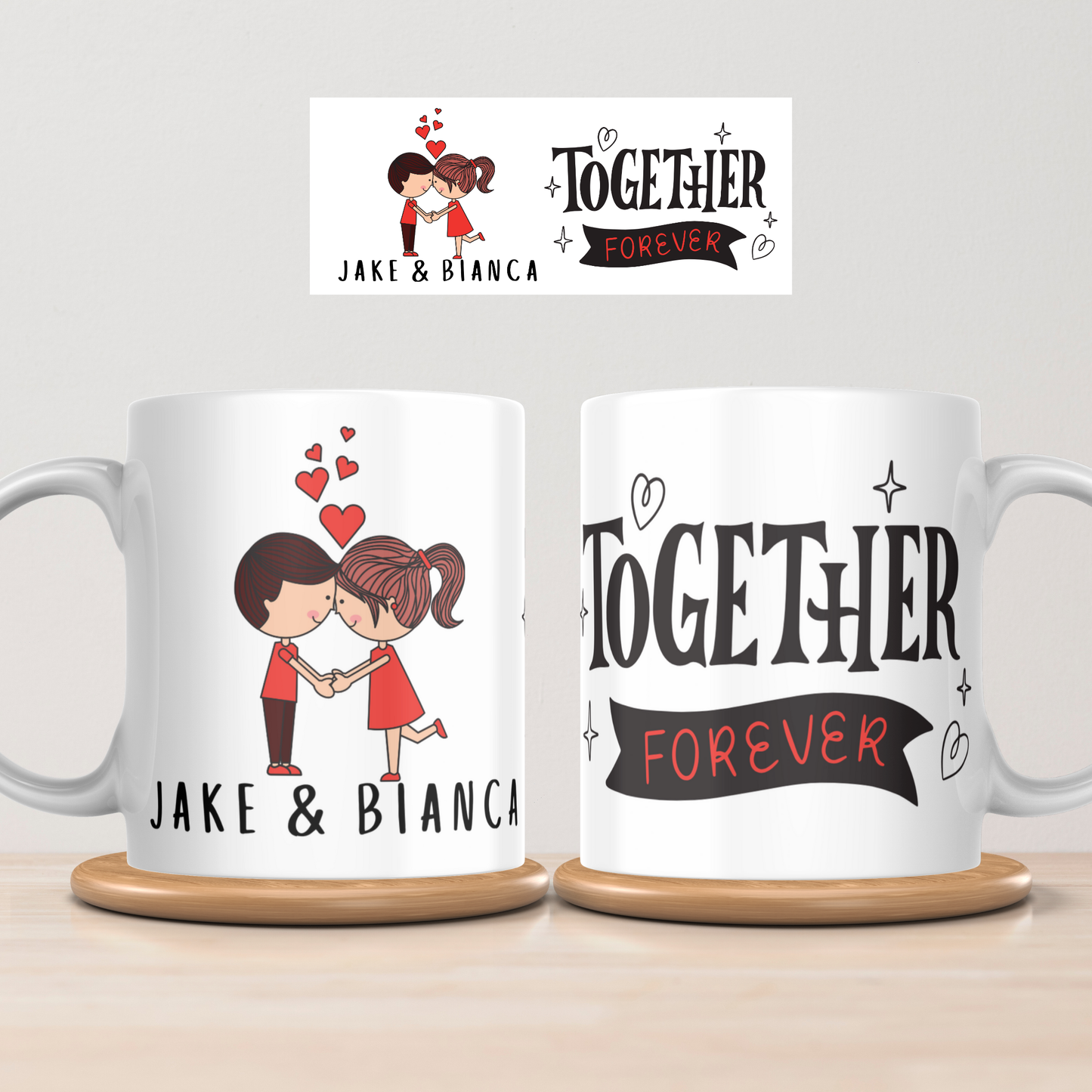Personalised “Together Forever” Mug – Custom Names