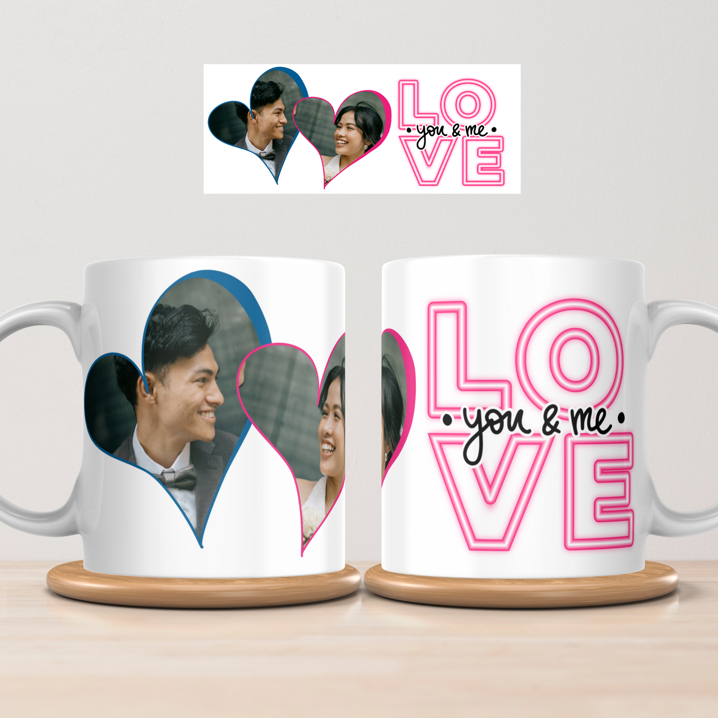 Personalised “LOVE – You & Me” Photo Mug
