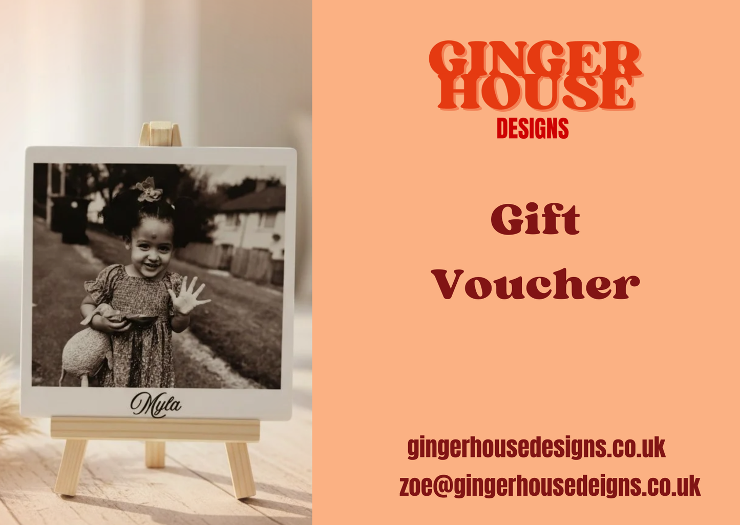 Ginger House Designs Gift Card | Personalised Gift Card