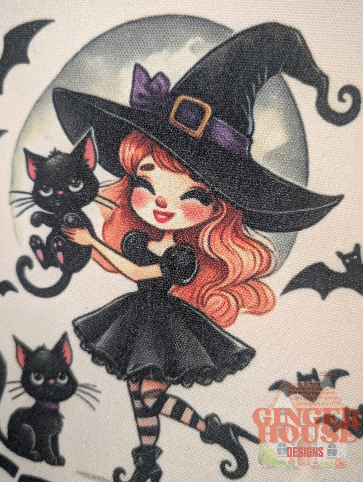 Ginger Witch Halloween Zip Tote Bag