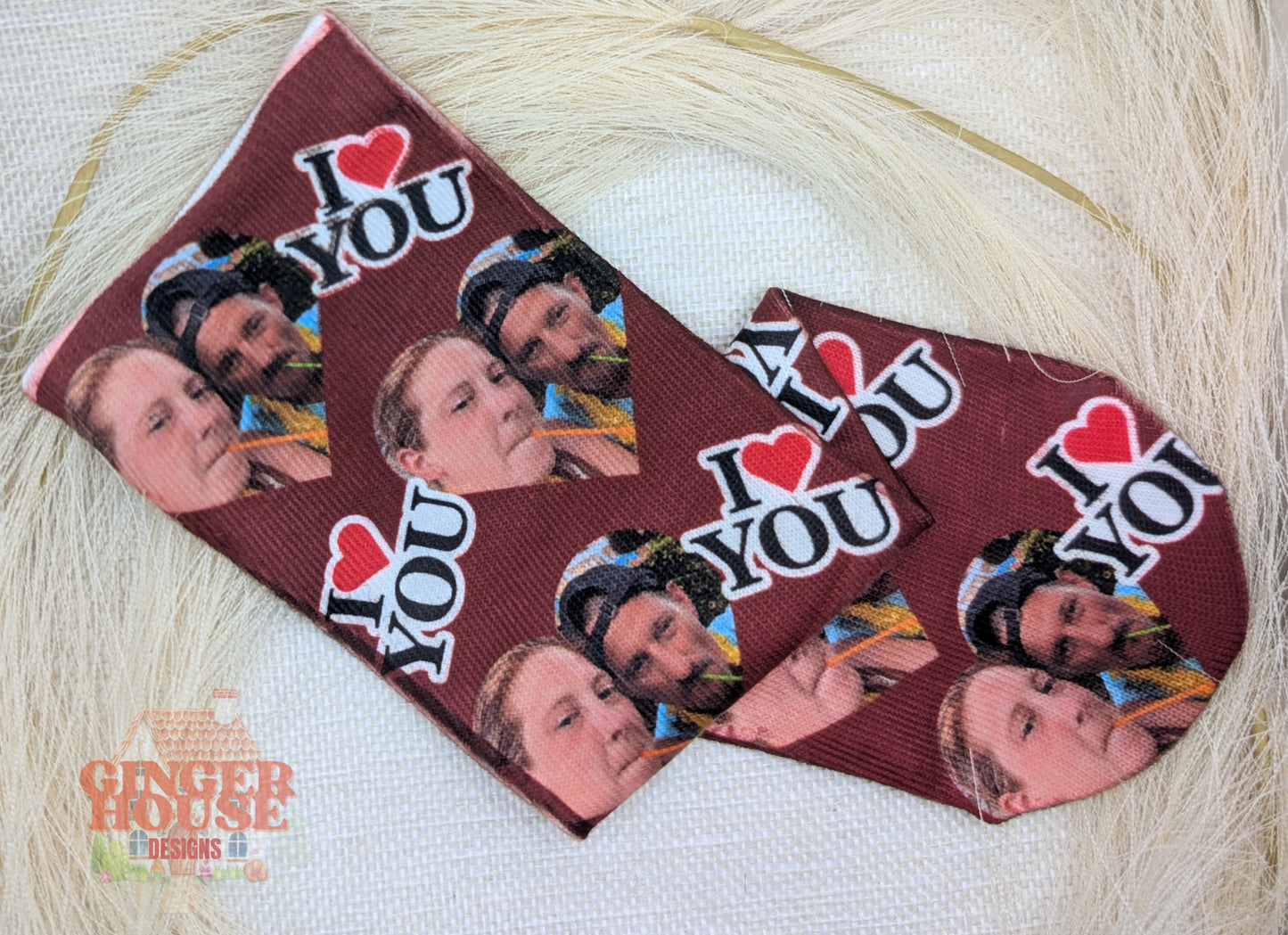 Personalised “I ❤️ YOU” Photo Socks – One Size