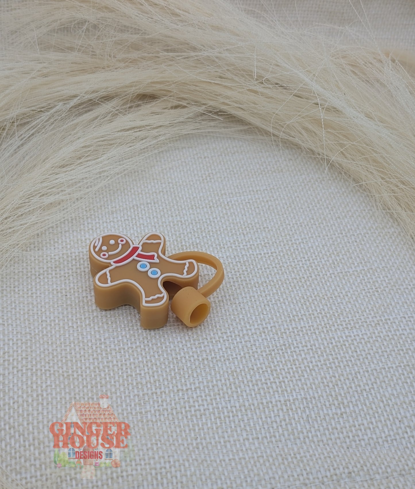 Gingerbread straw toppers