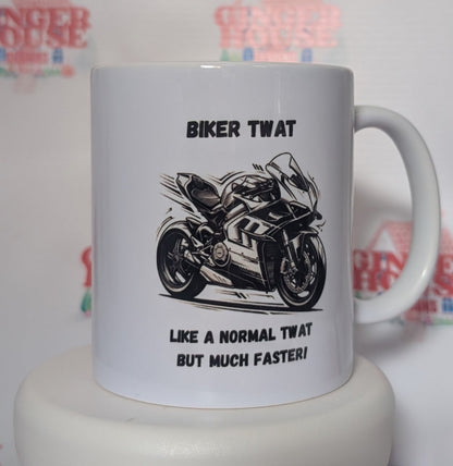 Biker Twat motorcycle mug front view
