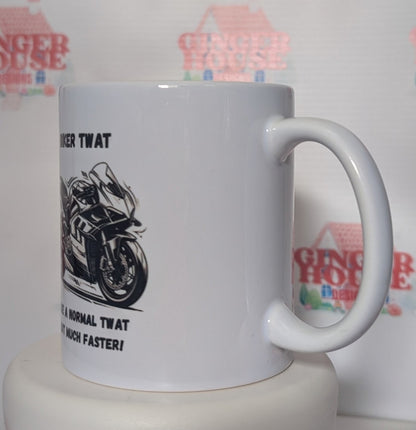 Biker Twat motorcycle mug side view