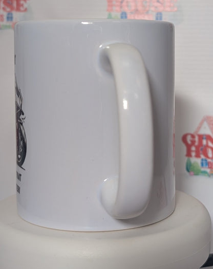 Biker Twat motorcycle mug handle view