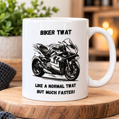 Biker Twat funny motorcycle mug mockup