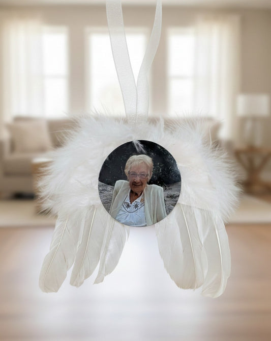 Angel Wings Memorial Photo Ornament