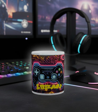 Personalised Neon Gamer Mug