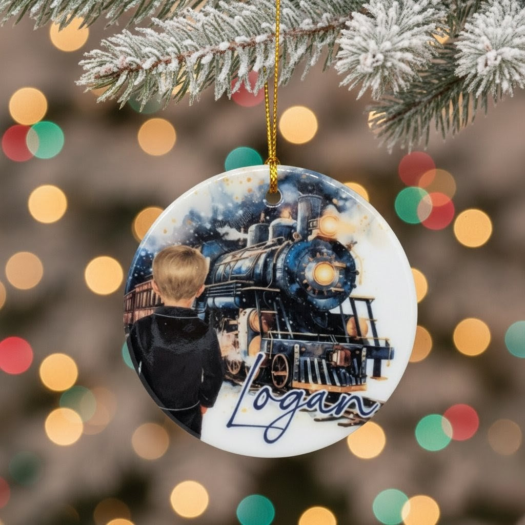Personalised Ceramic Ornament – Magical Christmas Train