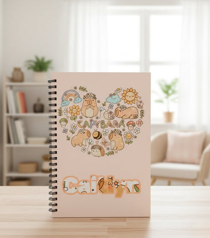 Personalised A5 Capybara Notebook – Add Any Name