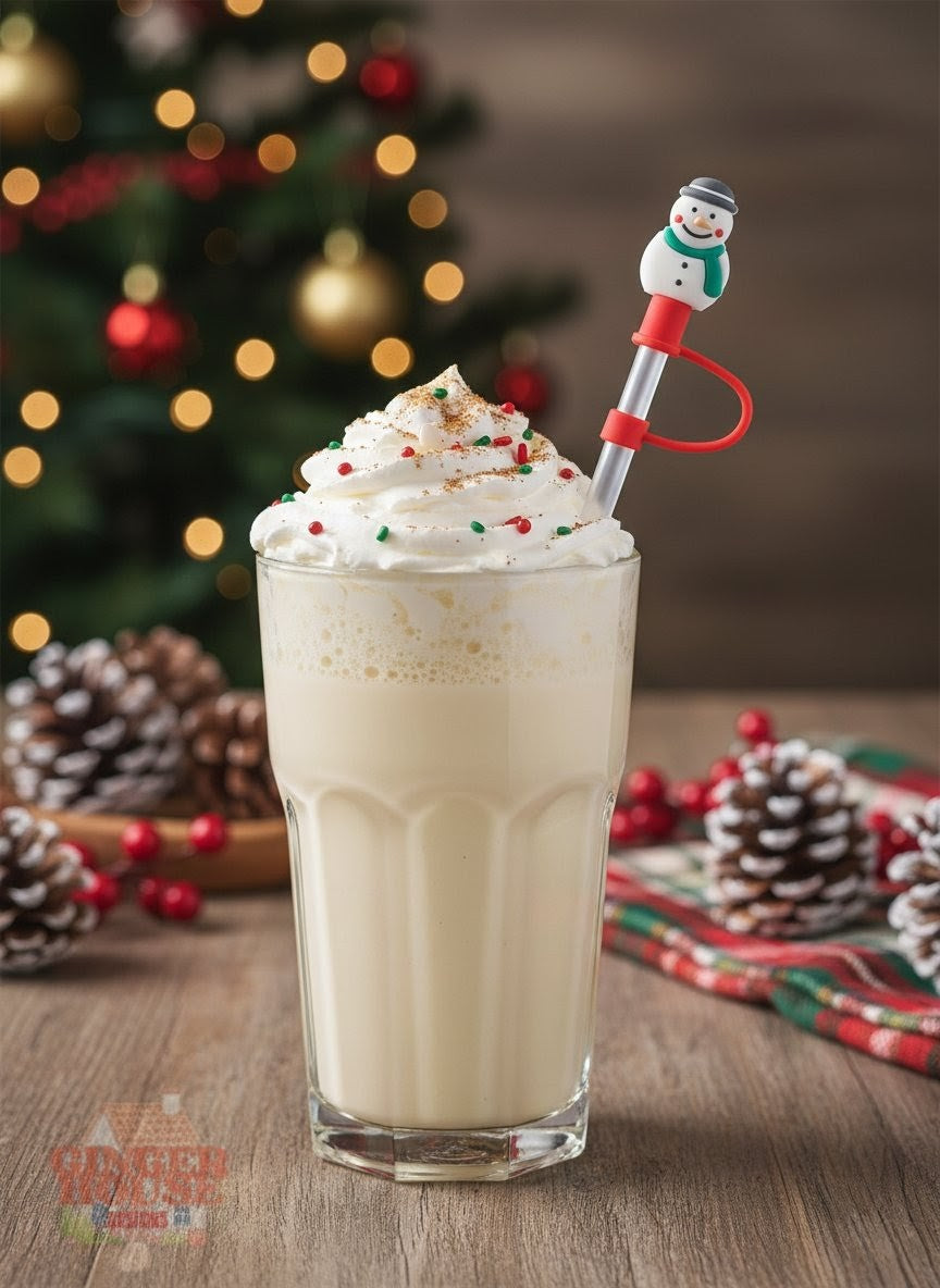 Snowman Straw Topper- Green