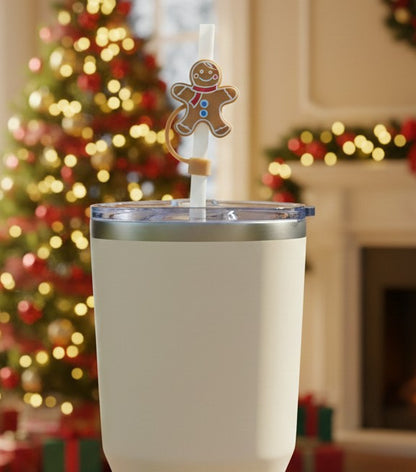 Gingerbread straw toppers