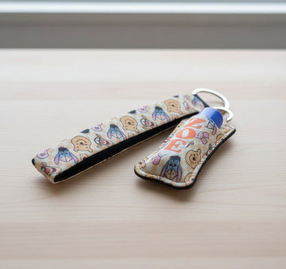 Personalised Wristlet & Lip Balm Holder Keyring Set