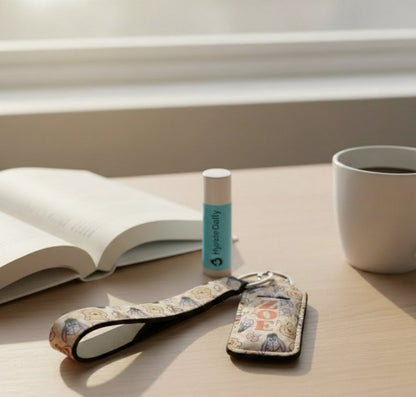 Personalised Wristlet & Lip Balm Holder Keyring Set