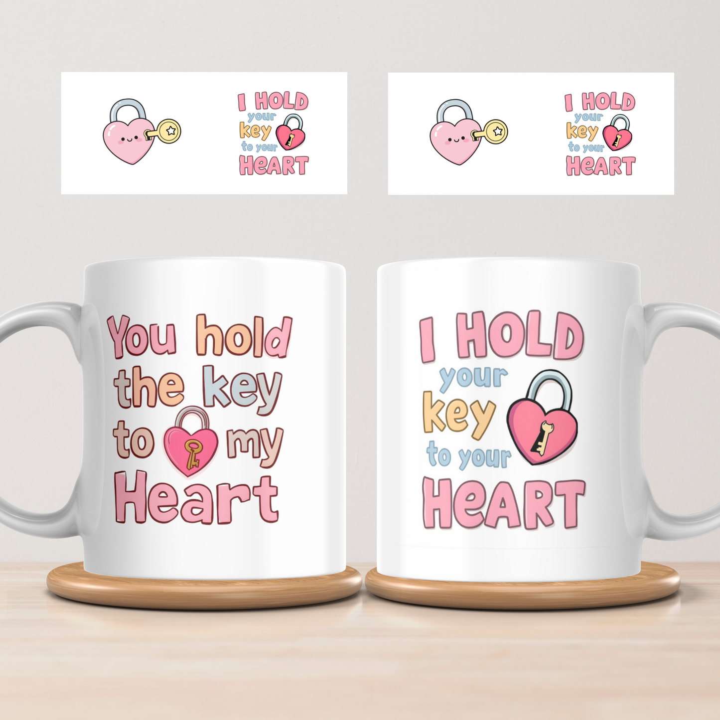 “You Hold the Key to My Heart” – Matching Mug Set