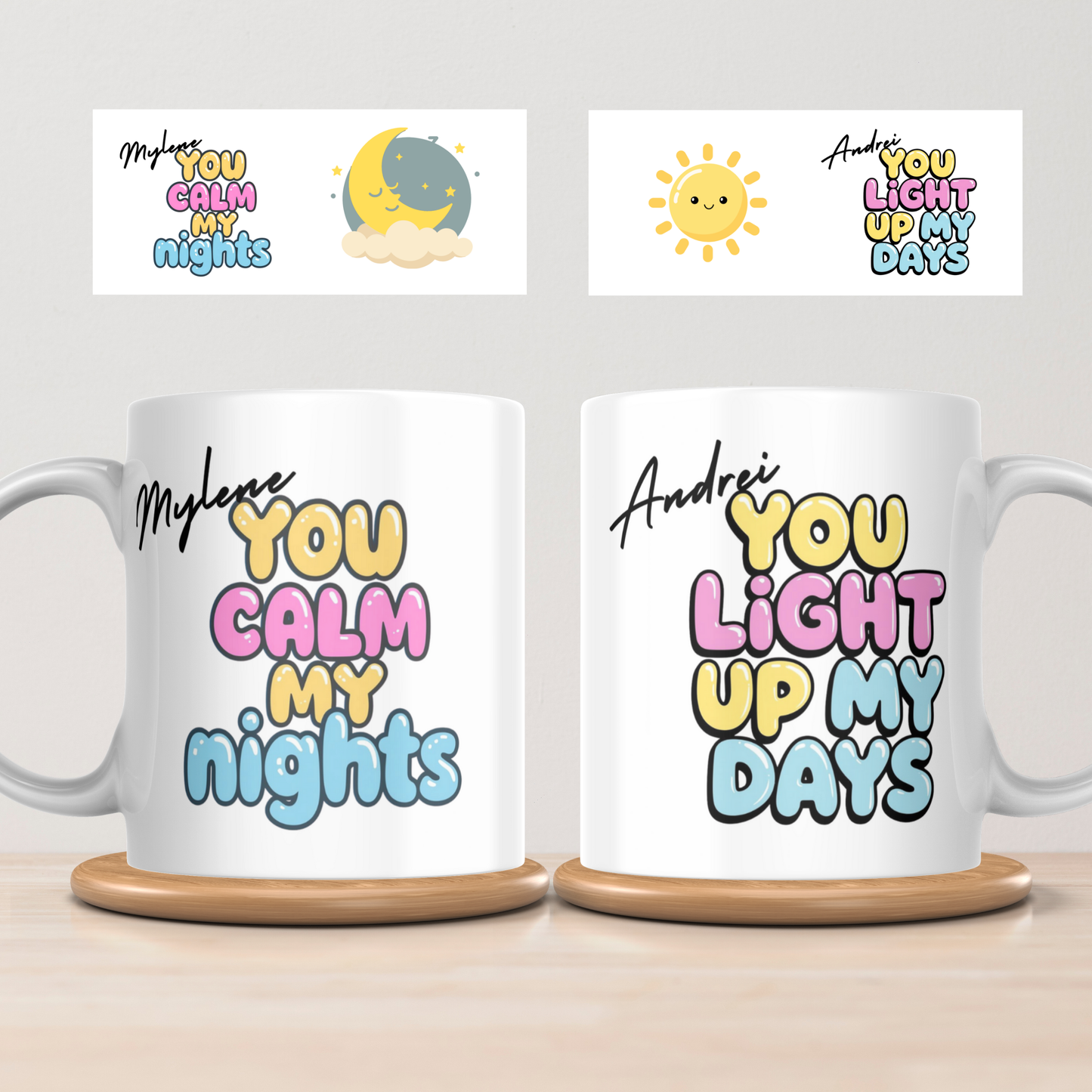 Personalised Couple Mug Set – With Names