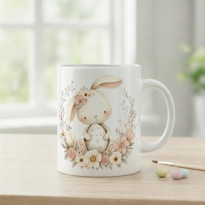 Easter Bunny & Pastel Egg Mug – Cute 11oz Ceramic Mug