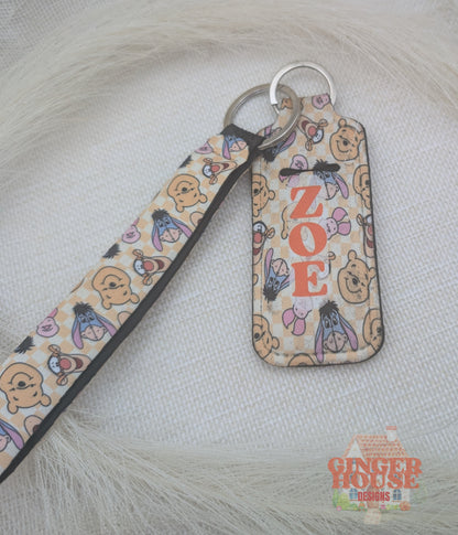 Personalised Wristlet & Lip Balm Holder Keyring Set