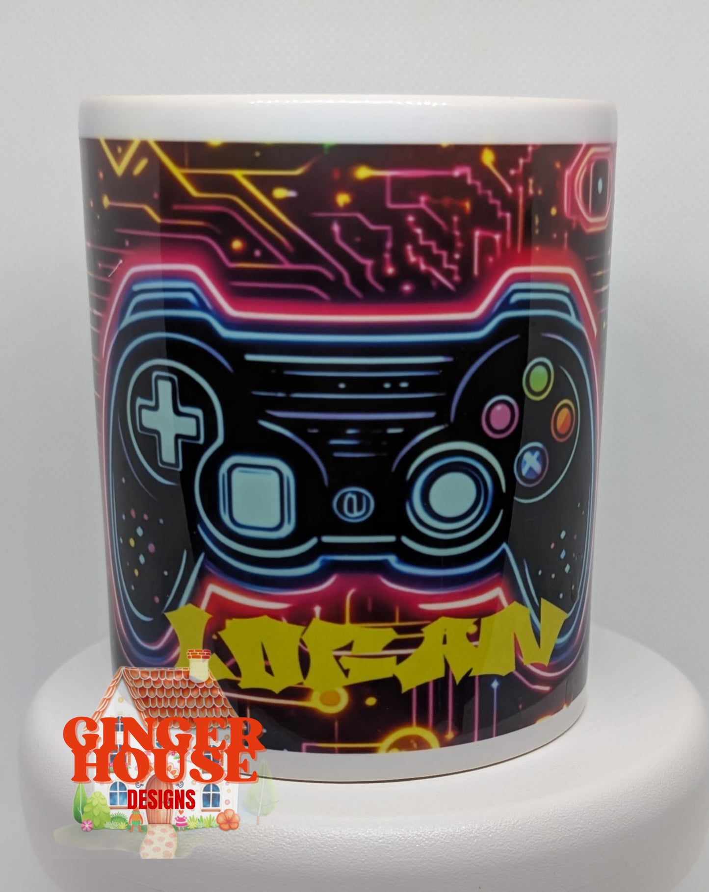 Personalised Neon Gamer Mug