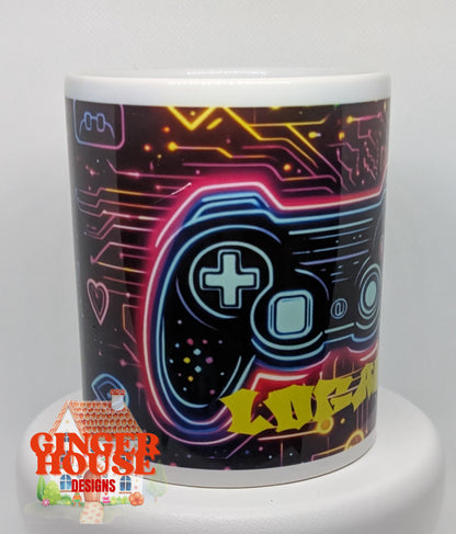 Personalised Neon Gamer Mug