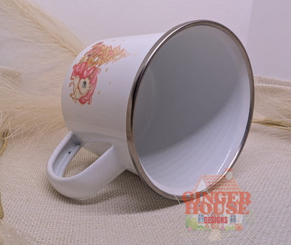 Personalised Enamel Mug – Winter Unicorn Edition