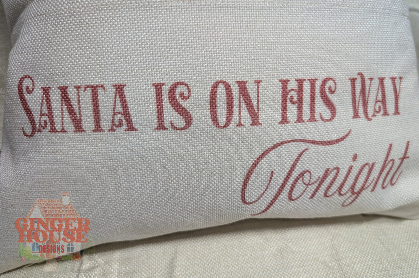 Christmas Pocket Pillow – “Santa Is On His Way” Design