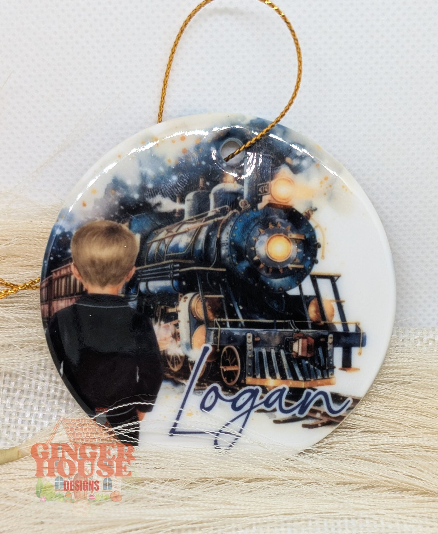 Personalised Ceramic Ornament – Magical Christmas Train