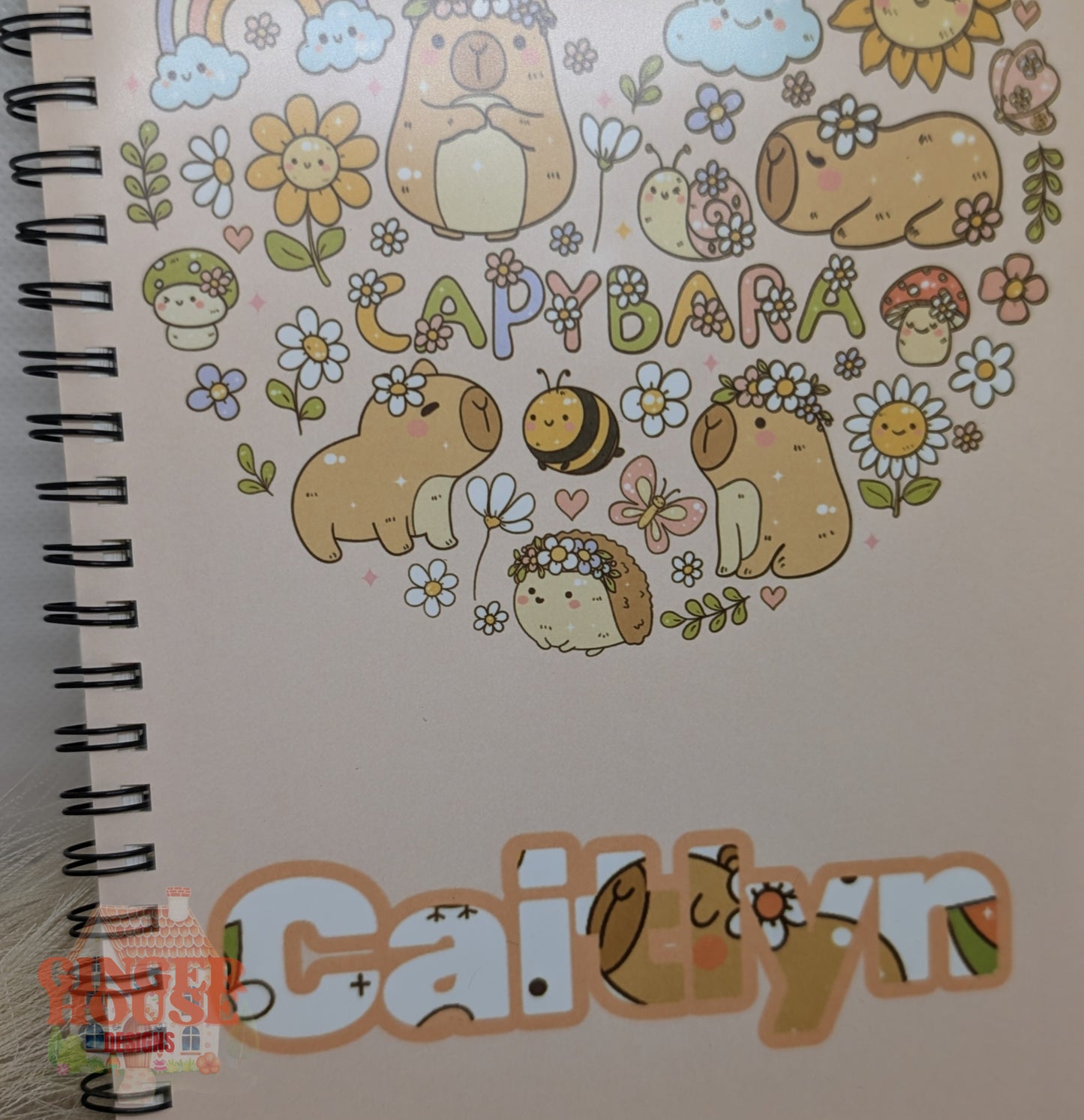Personalised A5 Capybara Notebook – Add Any Name
