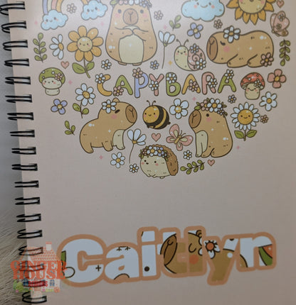 Personalised A5 Capybara Notebook – Add Any Name