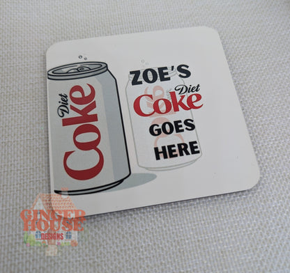 Diet Coke Personalised Name Coaster