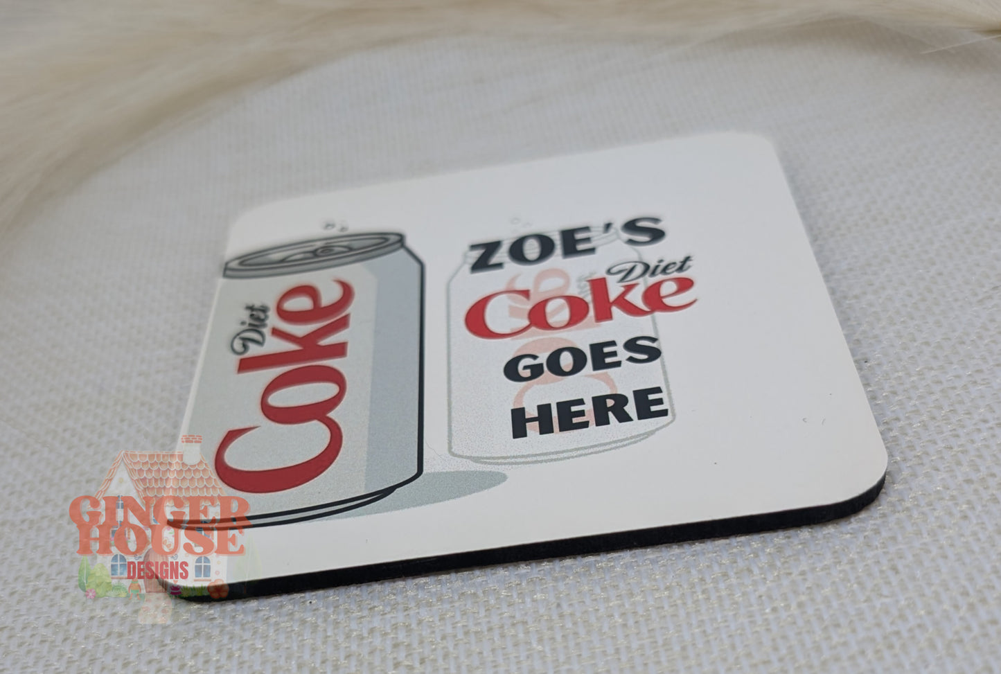 Diet Coke Personalised Name Coaster