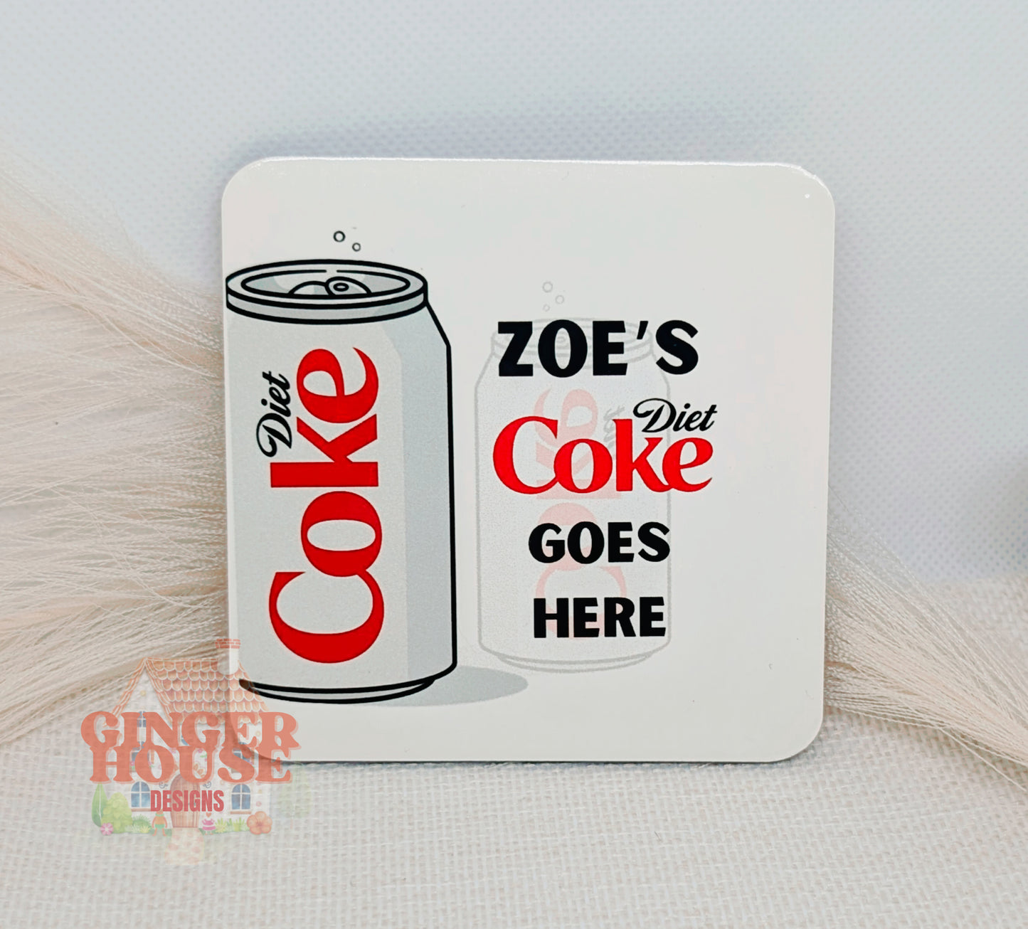 Diet Coke Personalised Name Coaster