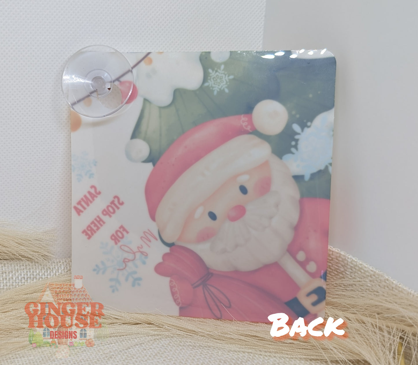 Personalised ‘Santa Stop Here’ Window Sign