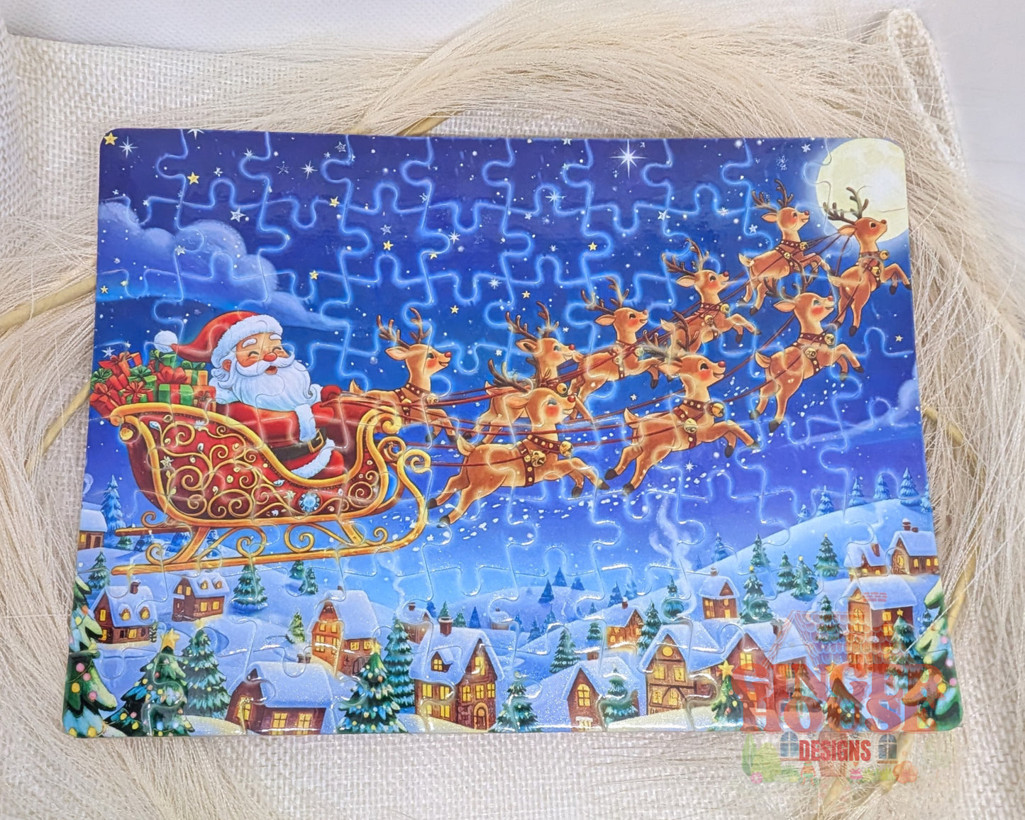 Personalised Christmas Jigsaw Puzzle – Santa’s Magical Sleigh Ride