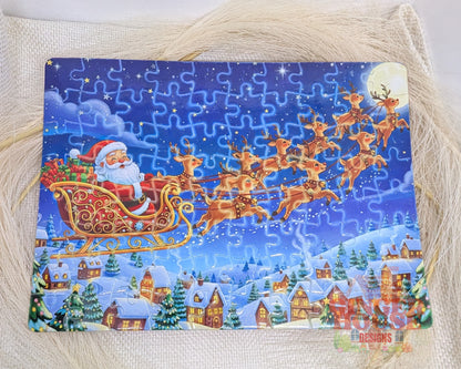 Personalised Christmas Jigsaw Puzzle – Santa’s Magical Sleigh Ride