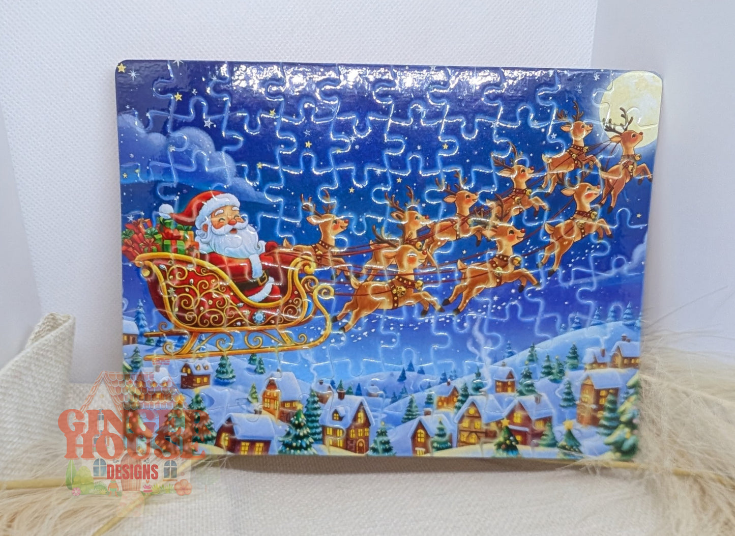 Personalised Christmas Jigsaw Puzzle – Santa’s Magical Sleigh Ride