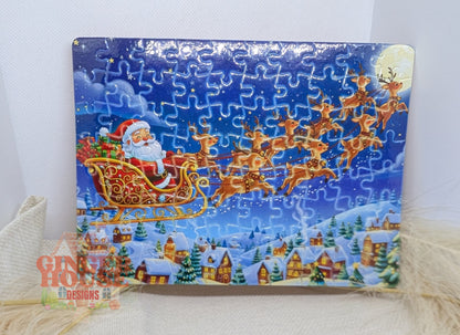 Personalised Christmas Jigsaw Puzzle – Santa’s Magical Sleigh Ride
