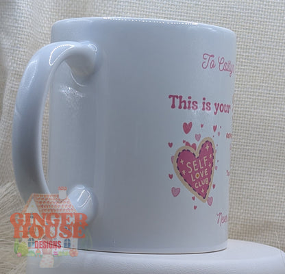 Self Love Club Personalised Mug – with Dolly & Name