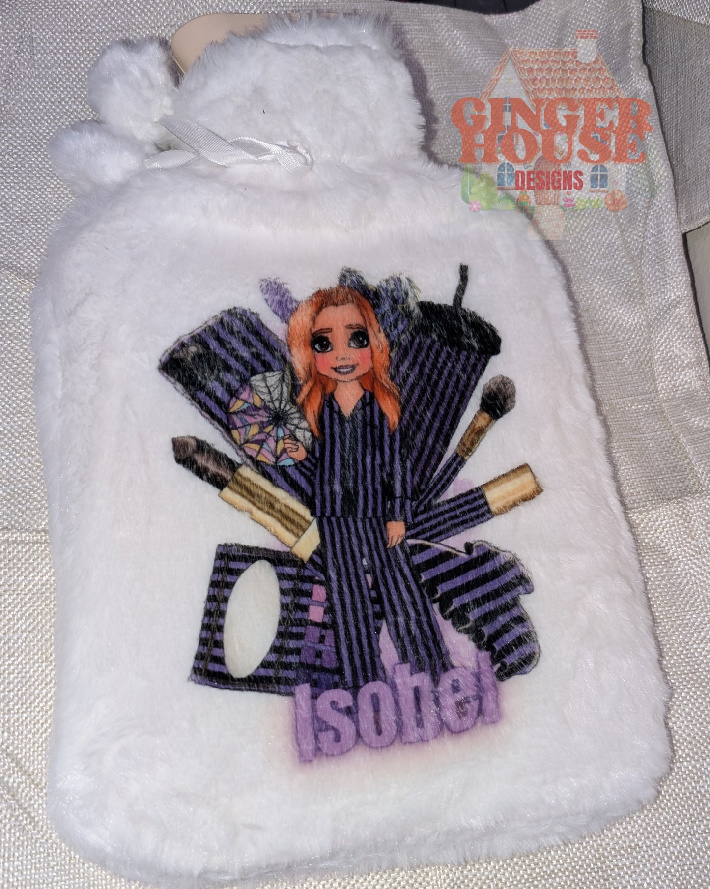 Personalised Dolly Hot Water Bottle – Custom Name Included