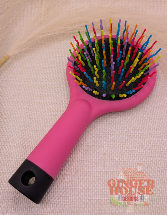 Personalised Detangling Hairbrush – Pink or Purple with Name and/or Photo