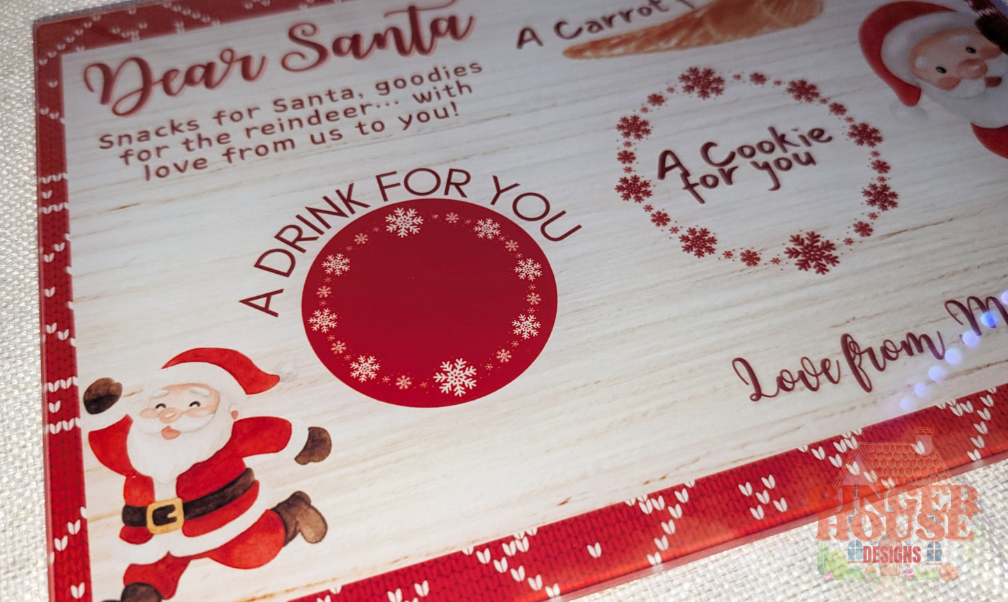 Personalised Glass Christmas Eve Board – A4 Size