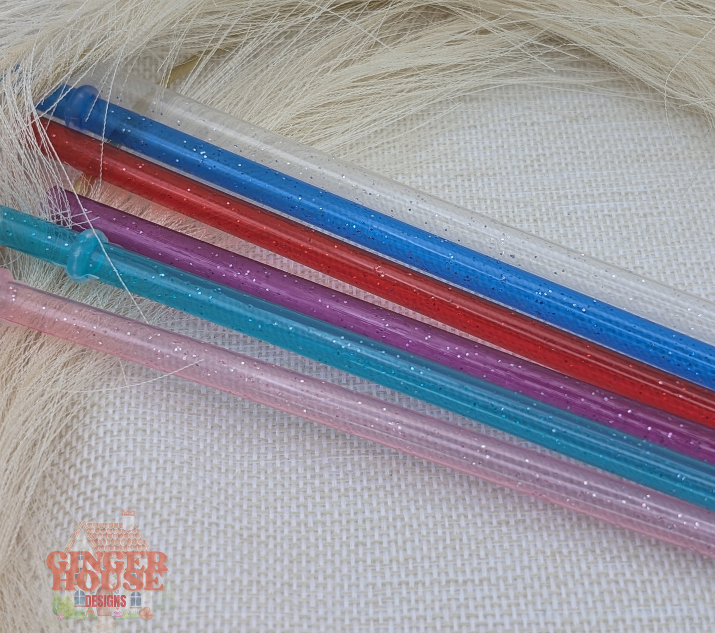 Plastic Glitter Straw– Available in 5 Colours