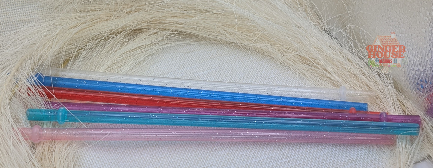 Plastic Glitter Straw– Available in 5 Colours