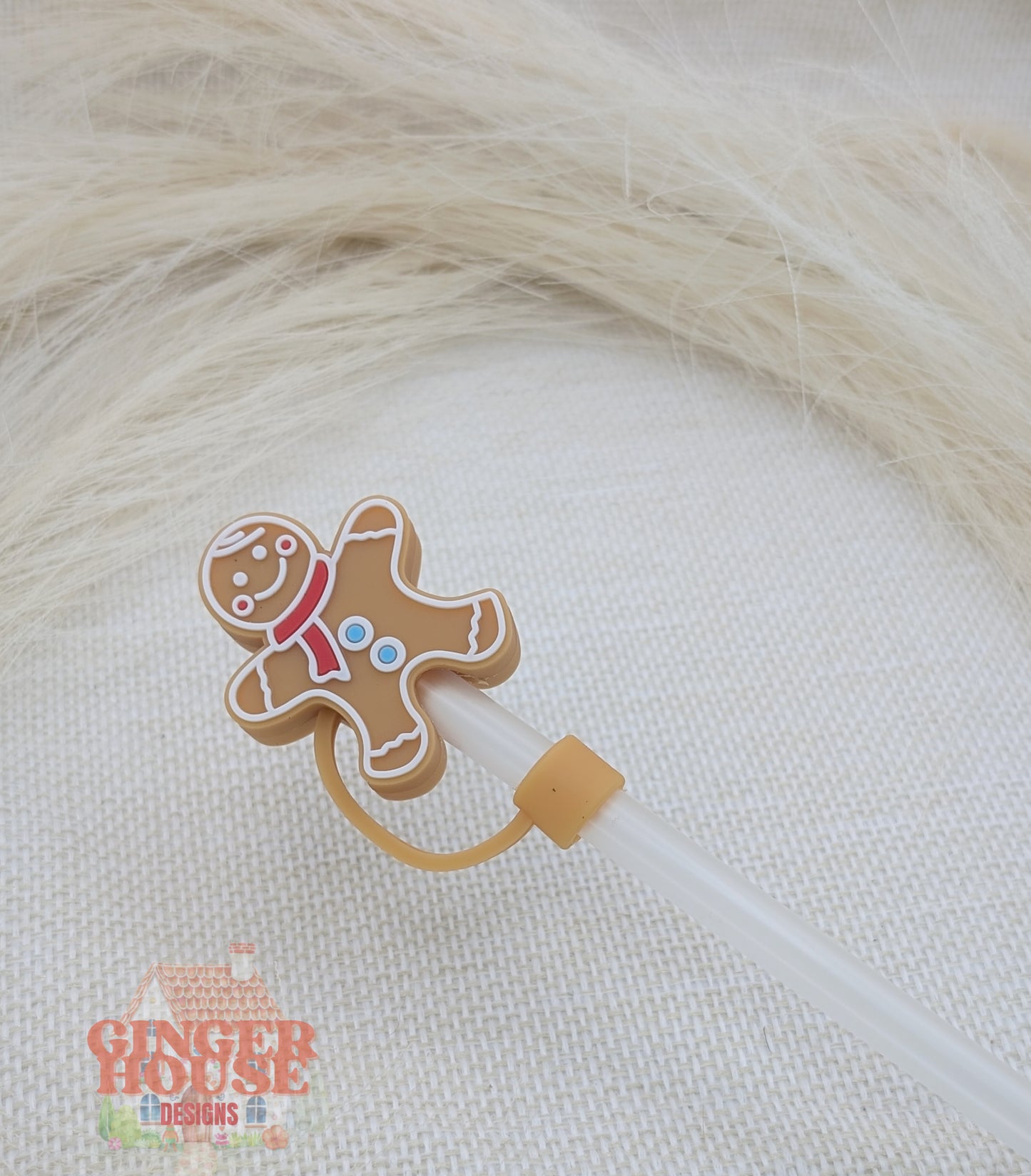 Gingerbread straw toppers