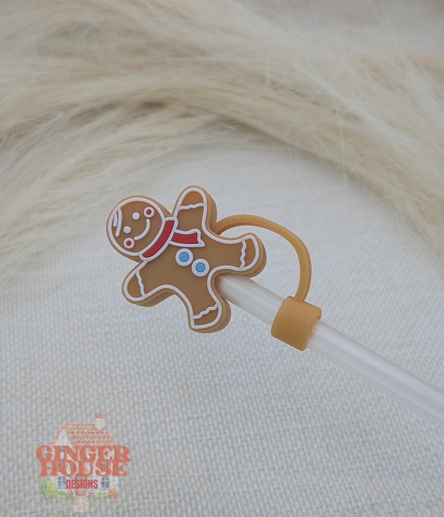 Gingerbread straw toppers