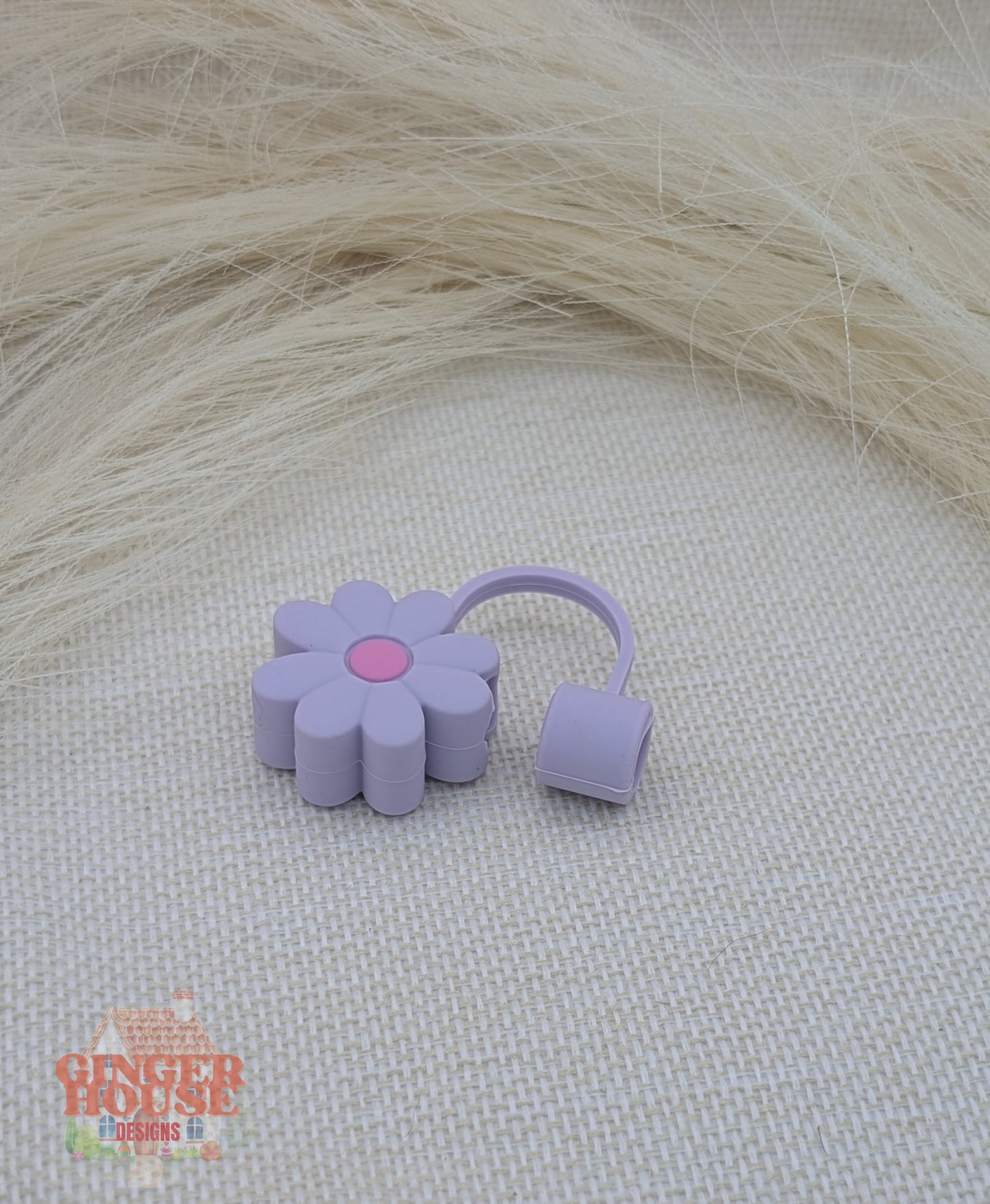Purple Flower Stanley Straw Topper