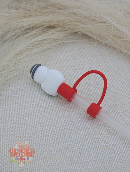 Snowman Straw Topper- Green